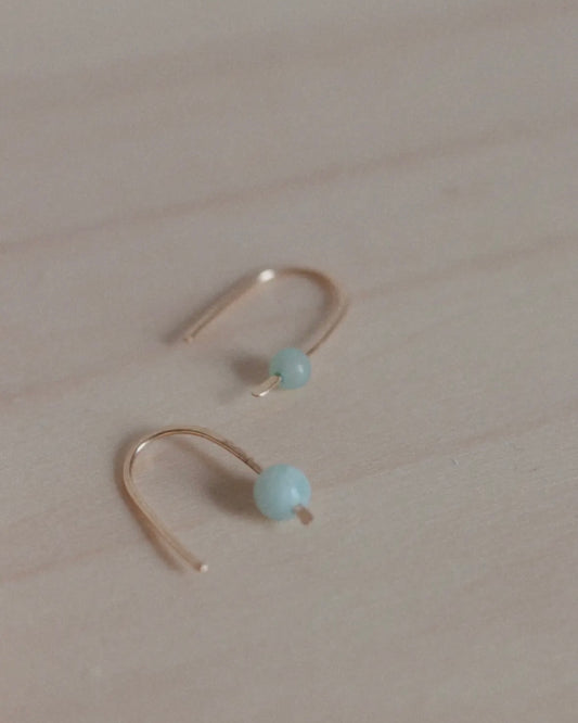 blue arch earrings