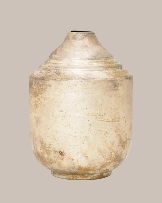 gold metal vase