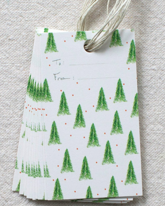 holiday tree pattern gift tags