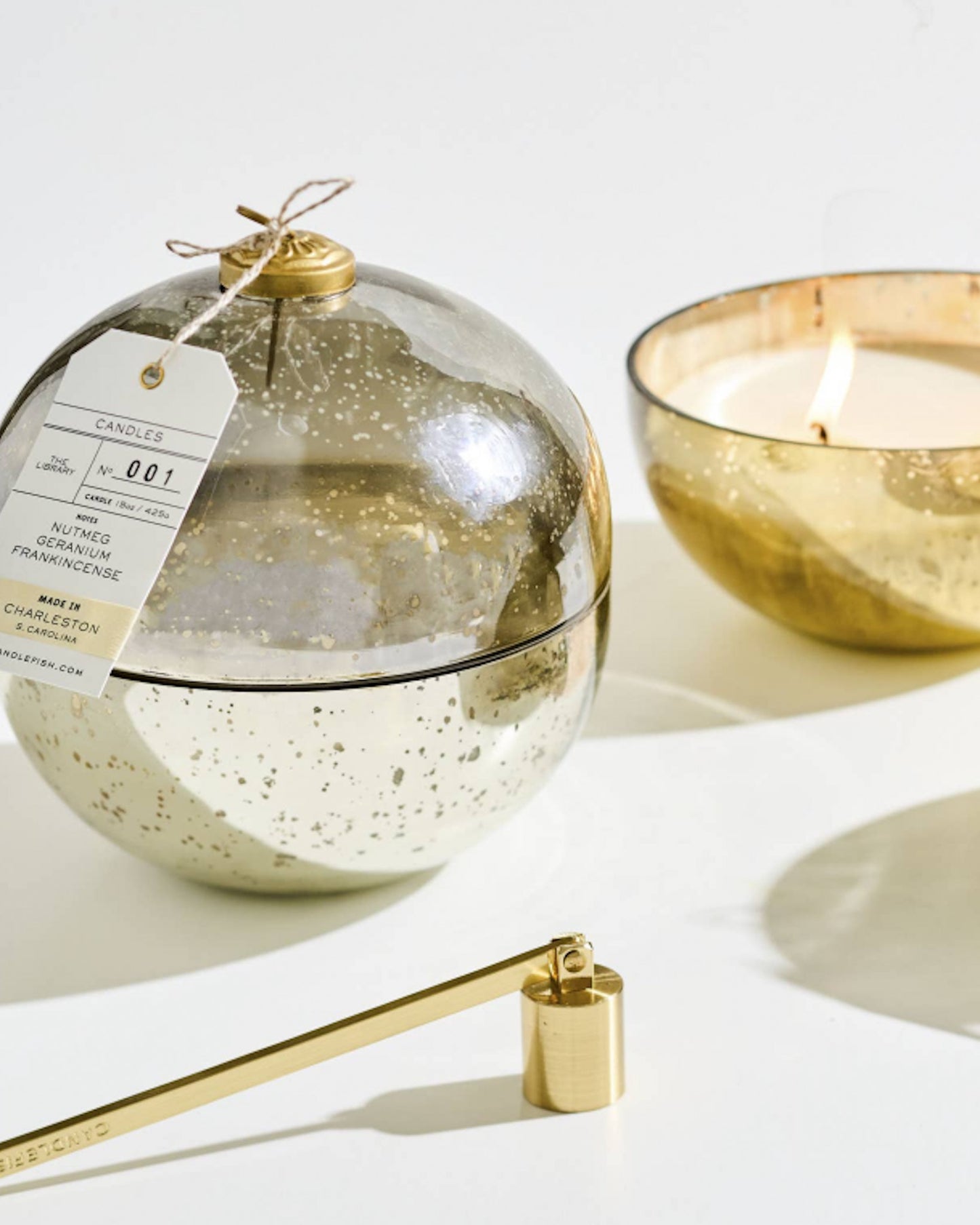 gold or silver holiday ornament candles (3 sizes)