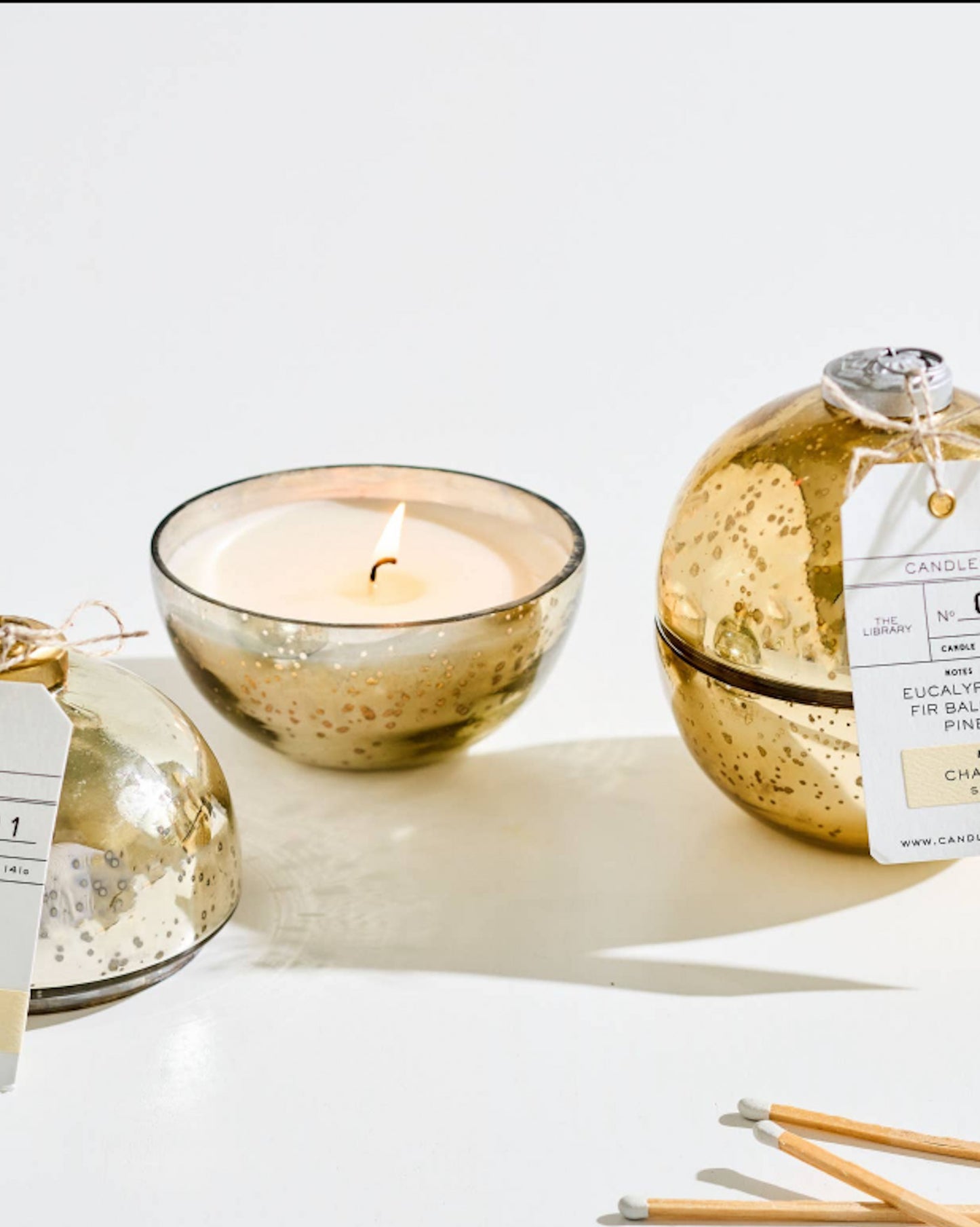 gold or silver holiday ornament candles (3 sizes)