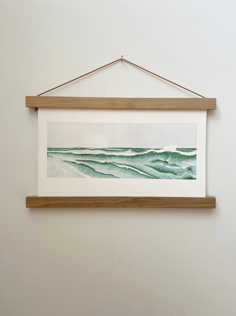 ocean wave letterpress art print