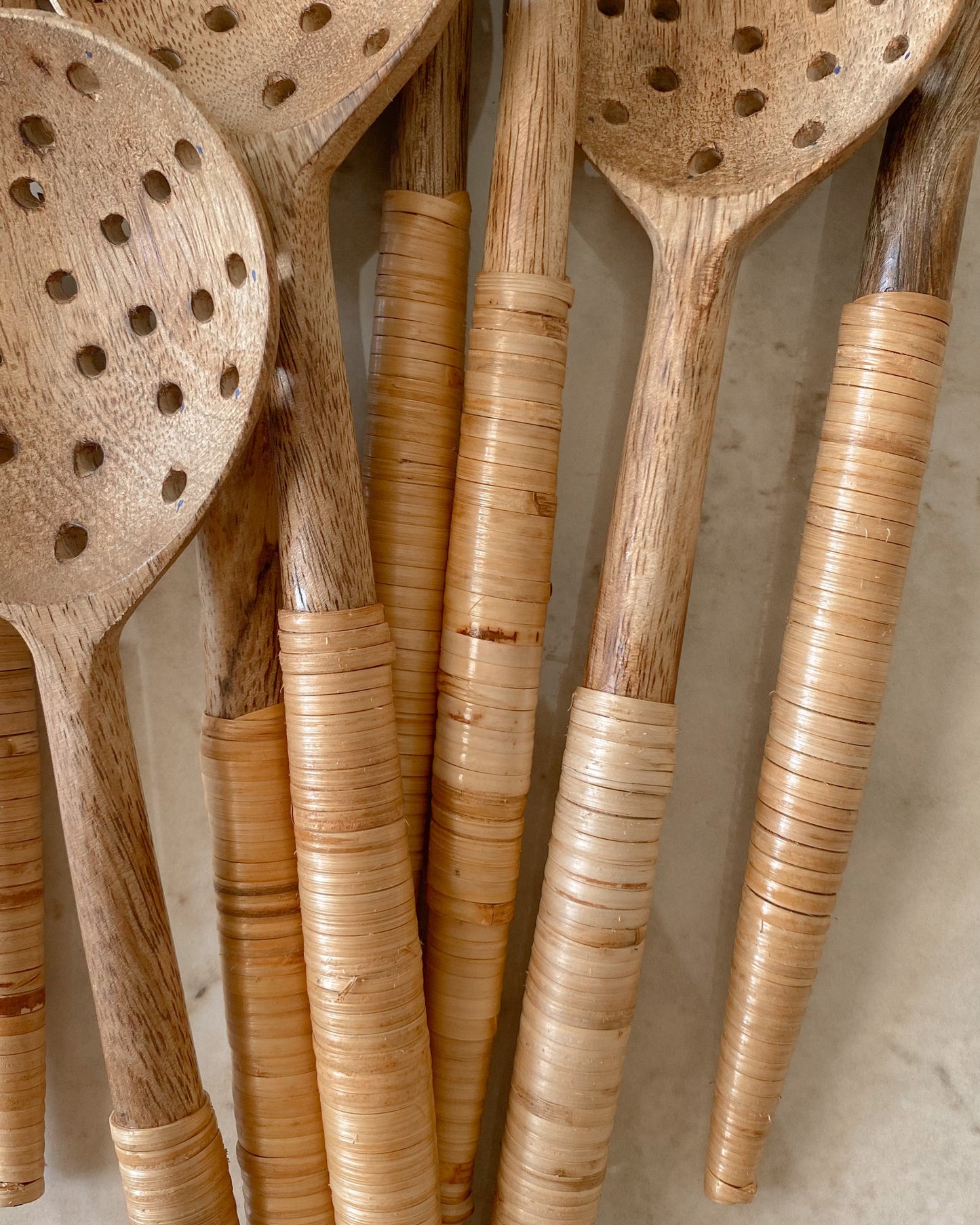 mango wood and bamboo spoon