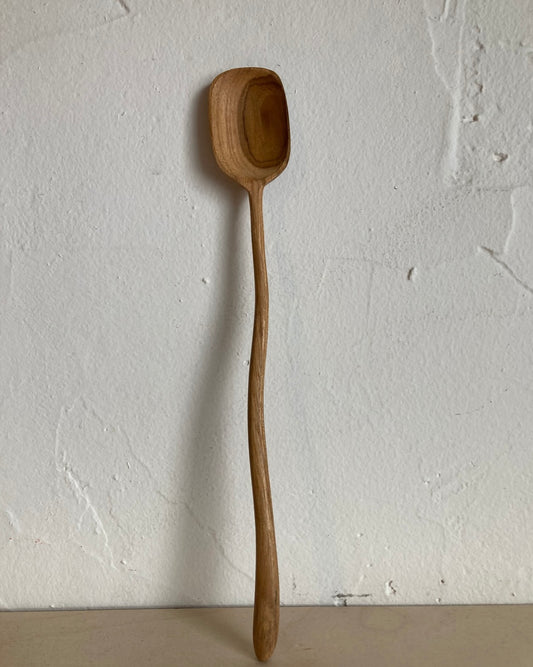handcarved square stirring spoon