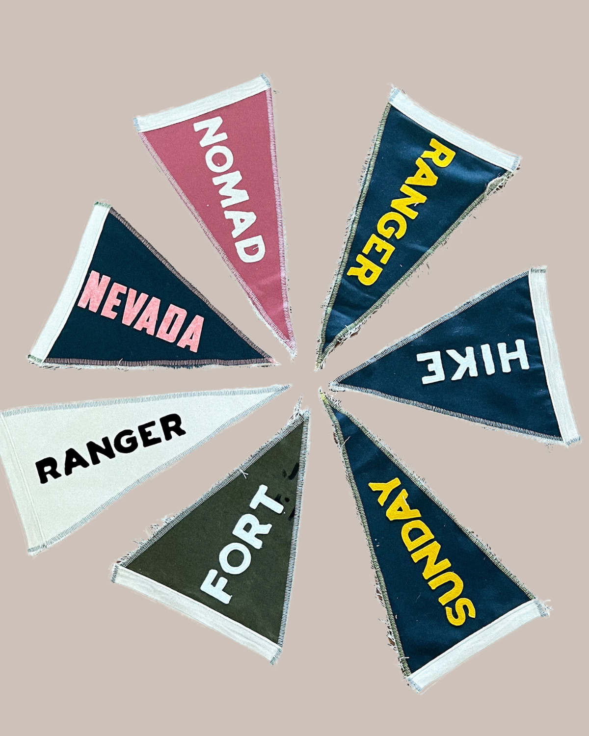 handmade camp and surf flags (assorted styles)